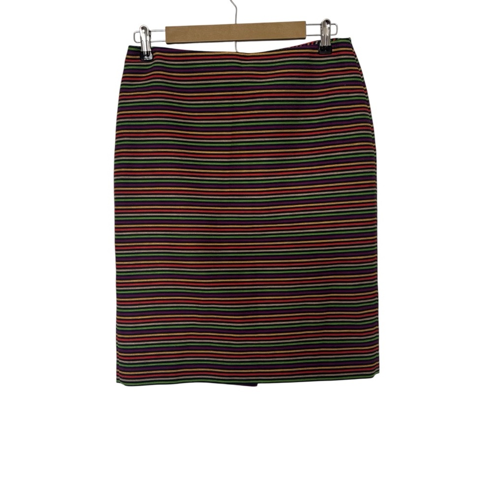 Talbots A-Line  Multi-Color Stripe Career Lining Preppy Skirt 6